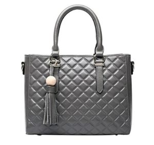 bolso de mano de cuero gris barato online