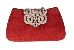 clutch rojo y dorado 