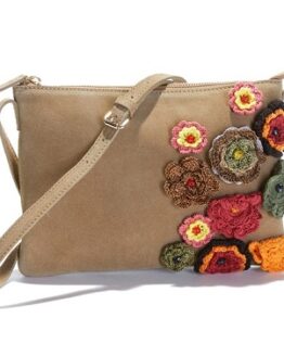 bolso de piel flores de croche comprar barato