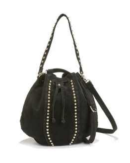bolso bucket negro con tachuelas comprar barato online