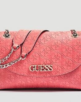 comprar bolso bandolera guess rosa heritage precio barato